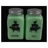 Jadeite Salt & Pepper Shakers - 4' Tall