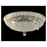 Indiana Glass Bird & Strawberry Footed Bowl
