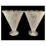 Hofbauer 'The Byrdes' Crystal Fan Vases