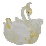 Vtg Salviati Art Glass Swan 4.5'x5'x4'