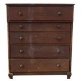 Antique Five Drawer Chest 49'x43'x20'