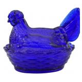 Cobalt Glass Hen on Nest Figure 5'x6'x4.5'