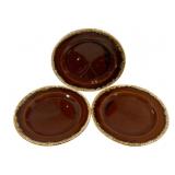 3 Hull Pottery Plates - 9.25' Round