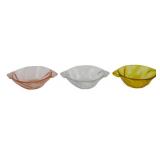 3 Vintage Heisey Twist Swirl Bowls 1'x4'x3.5'