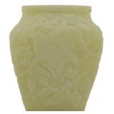 Vtg Imperial Lovebird Vase Custard Glass 6.5'