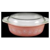 Pyrex Pink Daisy Casserole w/ Lid 4"x10"x6.5"