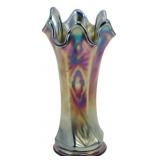 Fenton Cobalt Blue Panels Diamond Glass Vase