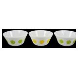 Set of 3 Vtg Milk Glass Daisy Bowls 2.5'x5'