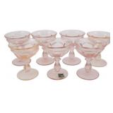 8 Vtg Imperial Pink Glass Champagnes 5'