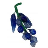Blue & Clear Art Glass Grape Cluster Decor 7'