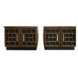Pair Brutalist Mid-Century Modern Nightstands