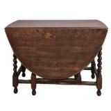 English Barley Twist Oak Gate Leg Table