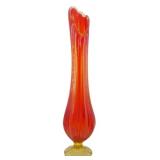 L.E. Smith Amberina 19' Swung Glass Vase