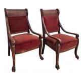Pair Empire Arm Chairs 41'x23'x24'