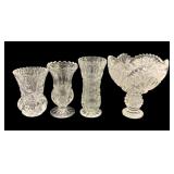 4 Glass Vases - 5' Tall