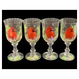 4 Pc Set Lenox 'Winter Greetings Cardinal' Glasses