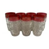 7 Red/Clear Tumbleres - 5.5' Tall