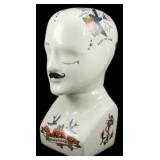 Phrenology Head Figure w/ Tattoo Decor 9.5'