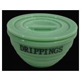 Jadeite Drippings Jar w/ Lid - 4.75 x 3