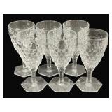 6 Fostoria American Water Goblets 7'