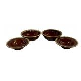 4 Hull Pottery Bowls - 6.5', 6' Round