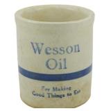Vintage Wesson Oil Crock 5.5'x5'