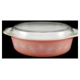 Pyrex Pink Daisy Large Casserole Dish w/ Lid