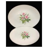 2 Hall's Heather Rose Platters