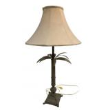 Metal Palm Tree Table Lamp w/ Cream Shade 36'