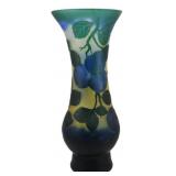 Emile Galle Style Cameo Glass Plum Vase