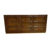 Mid-Century Brutalist Walnut 9 Drawer Dresser