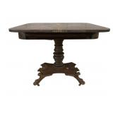 19th Century Mahogany Paw Foot Card Table
