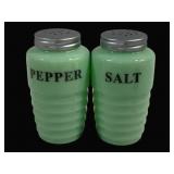 Jadeite Salt & Pepper Shakers - 4.25' Tall