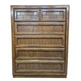 Dixie Brutalist 5 Drawer Mid-Century Tall Chest