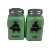Jadeite Salt & Pepper Shakers - 4" Tall
