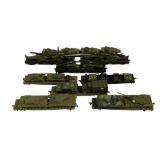 9pc Lot Army Train Cars HO Scale