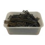 Plastic Tote Full of HO Scale Train Tracks