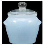 Small Blue Glassbake Jar w/ Lid 4.5'x3.5'