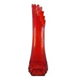 L.E. Smith Diamond Butt Red Swung Vase 23'