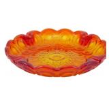 Vtg L.E. Smith Amberina Glass Ashtray 8'