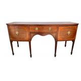 Vintage Inlaid Mahogany Bow Front Sideboard