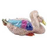 Herend Large Porcelain Fishnet Ducks Figure