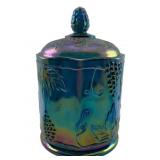 Vtg Indiana Carnival Glass Jar 'Harvest Grape'
