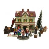 Christmas Lighted House w/ Extra Pieces