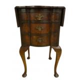 Queen Anne 3 Drawer Drop Leaf Side Table