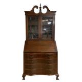 Chippendale Bookcase Top Secretary, Claw Feet