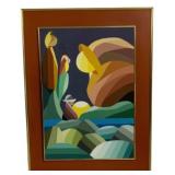 Vintage Modernist Art by Salas Davilia 40 x 30
