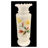 Vintage Bristol Painted Glass Vase - 8.25' Tall