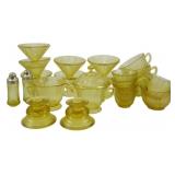 Large Assorted Lot of Yellow Madrid Glass