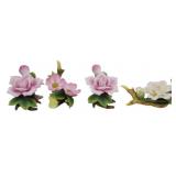 4 Assorted Makers Porcelain Flowers